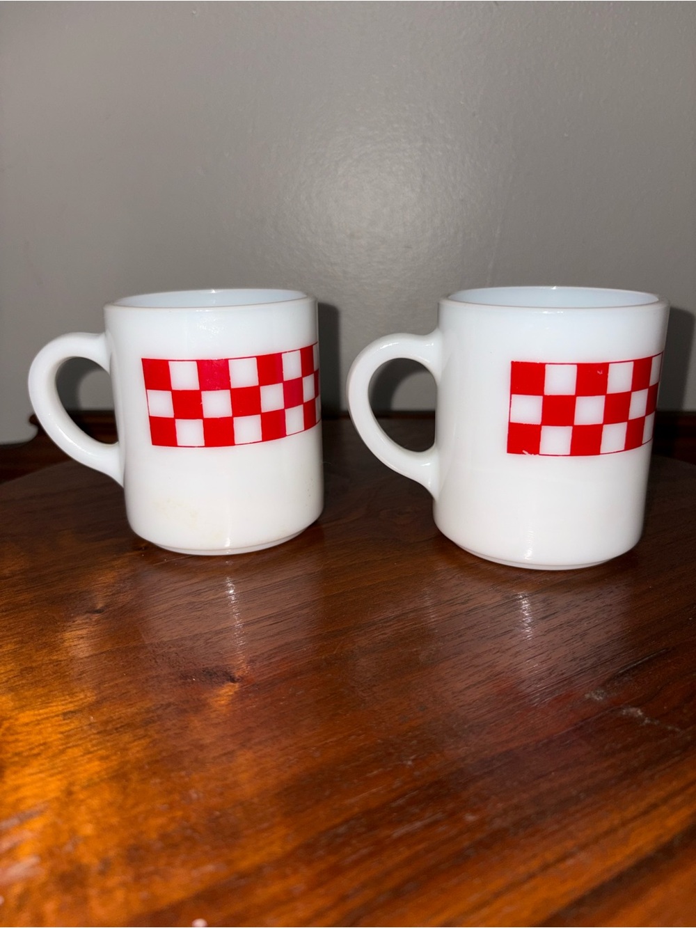 Ralston Purina Ceramic Mugs with Red Checkered pattern